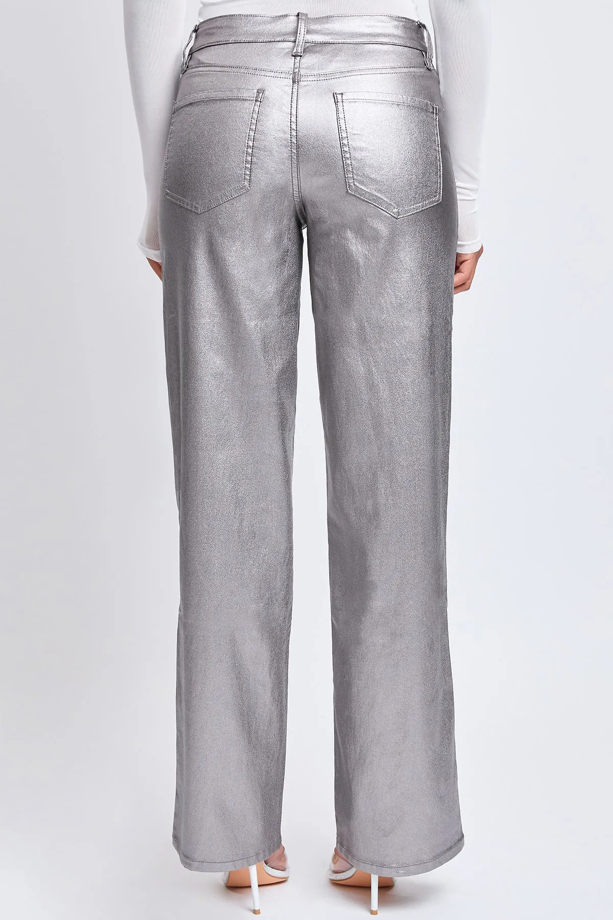 Women's High Rise Hyperstretch Straight Leg Metallic Pant