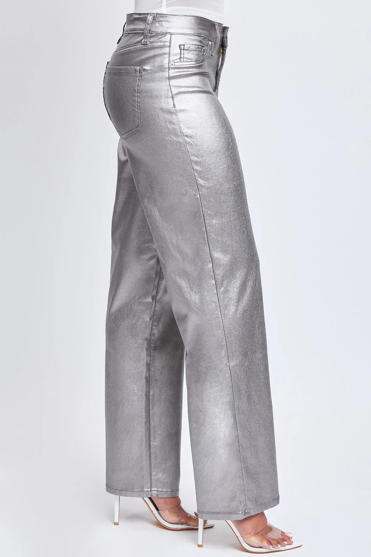 Women's High Rise Hyperstretch Straight Leg Metallic Pant