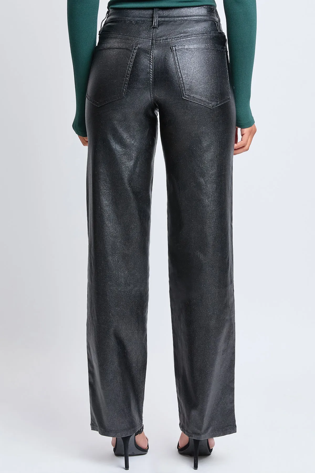 Women's High Rise Hyperstretch Straight Leg Metallic Pant