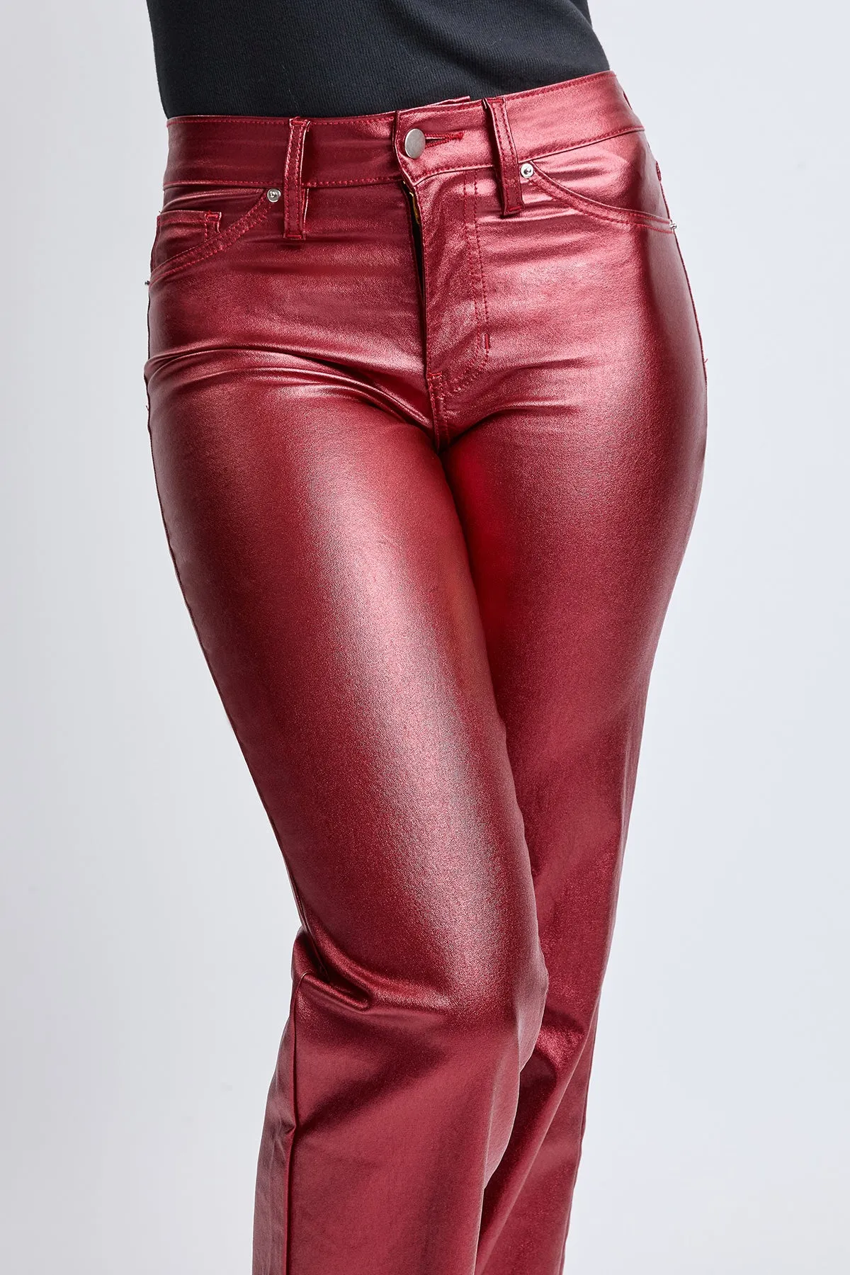 Women's High Rise Hyperstretch Straight Leg Metallic Pant