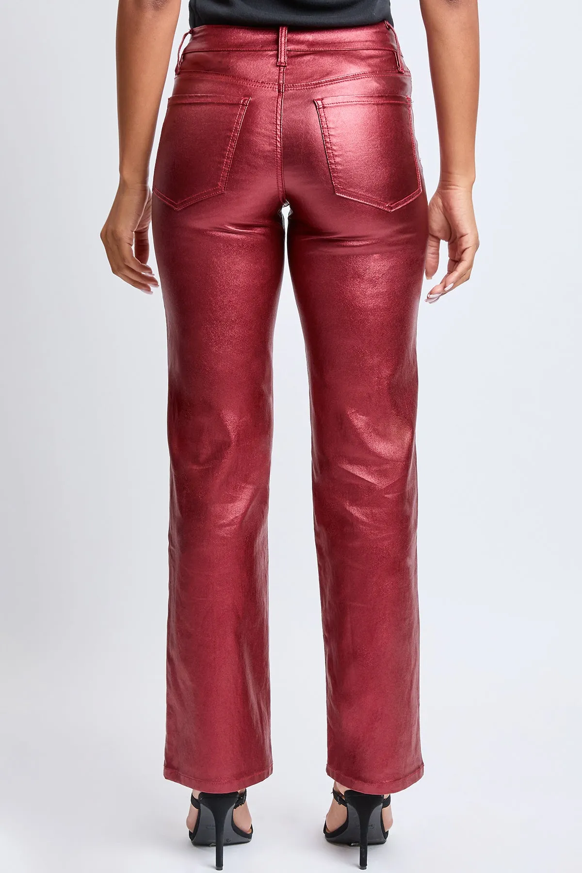 Women's High Rise Hyperstretch Straight Leg Metallic Pant