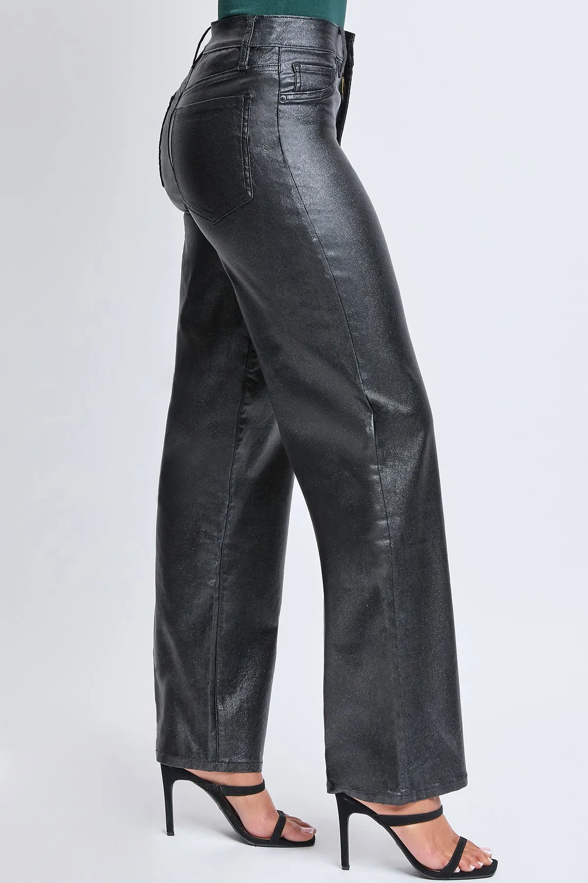 Women's High Rise Hyperstretch Straight Leg Metallic Pant