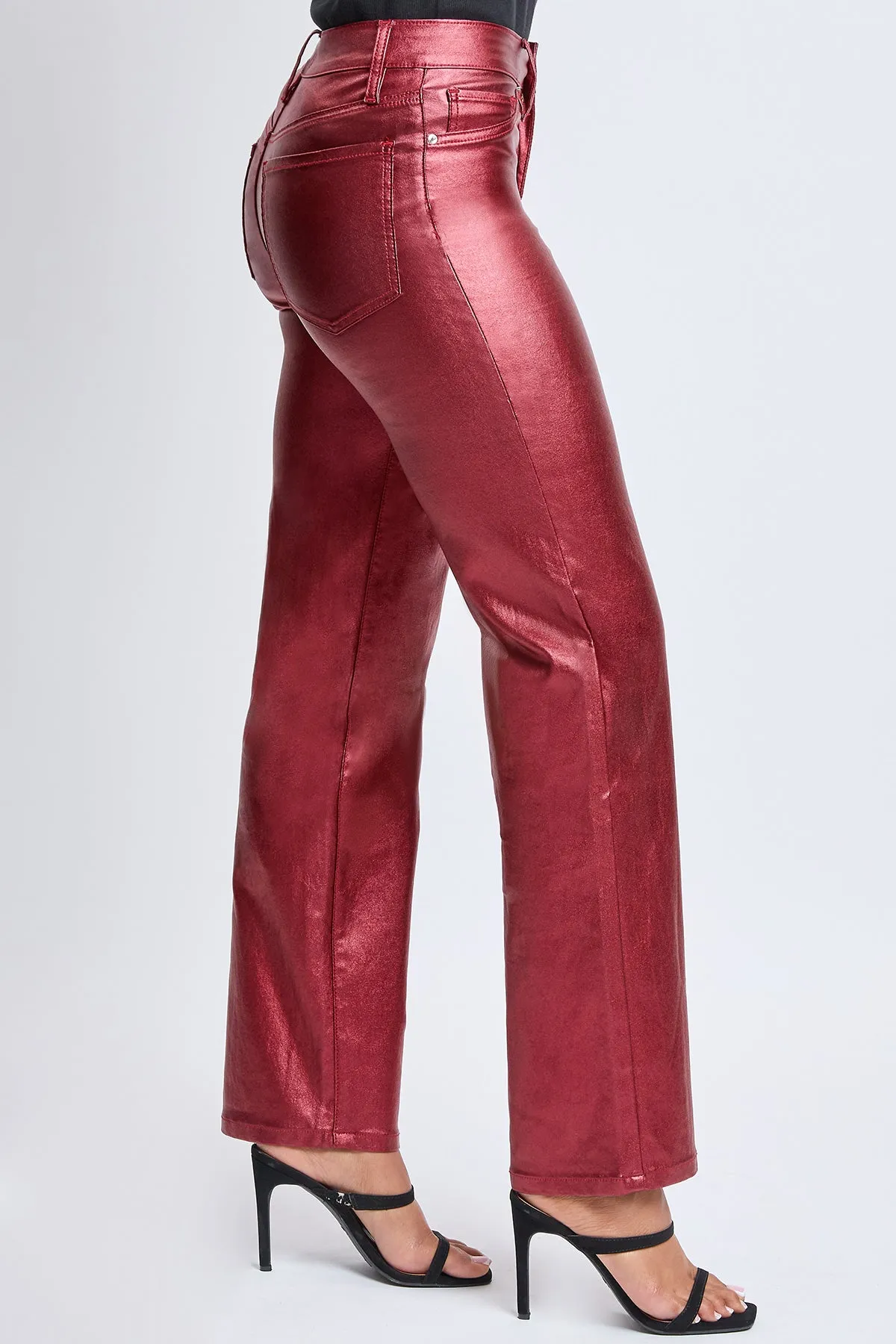 Women's High Rise Hyperstretch Straight Leg Metallic Pant