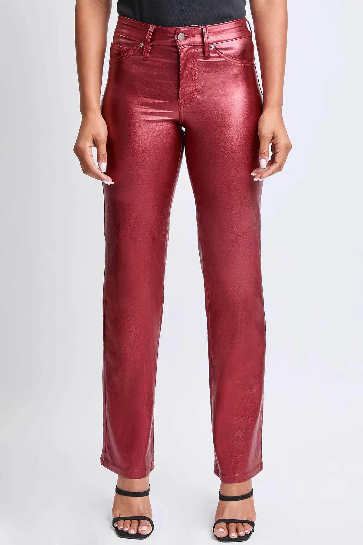 Women's High Rise Hyperstretch Straight Leg Metallic Pant