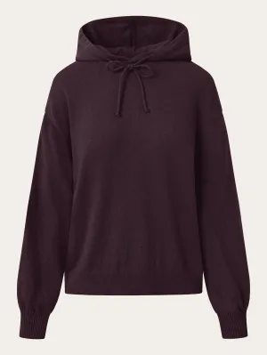 Wool hood knit - Chocolate Plum