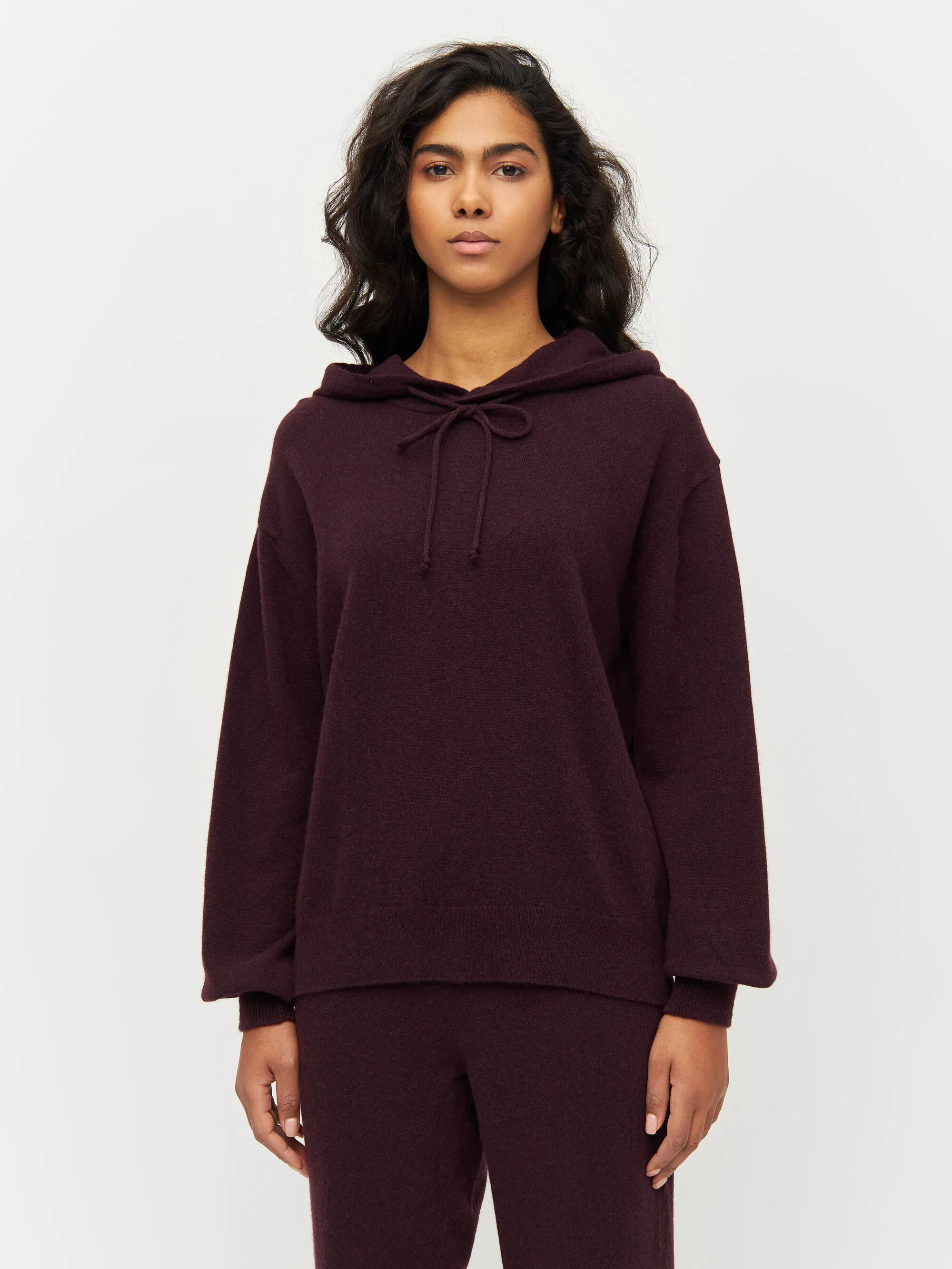 Wool hood knit - Chocolate Plum