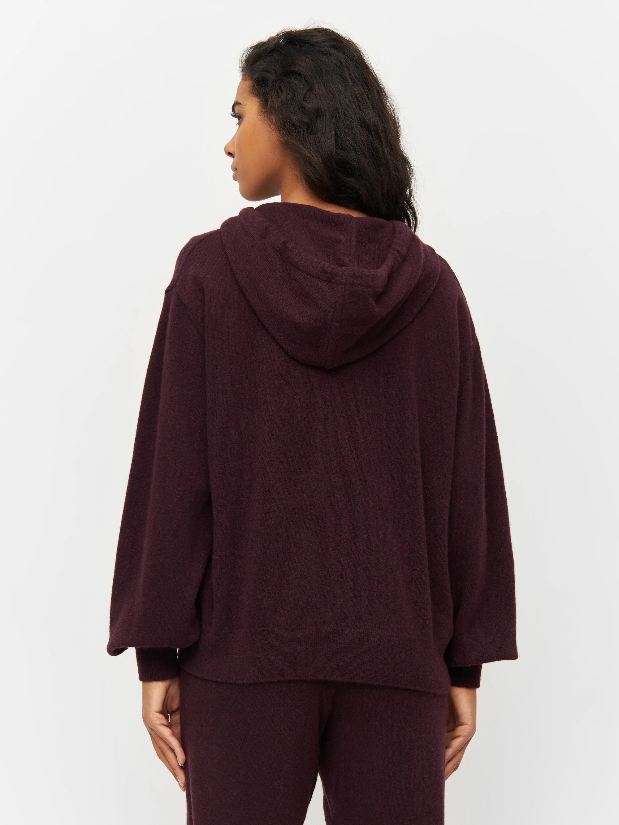 Wool hood knit - Chocolate Plum