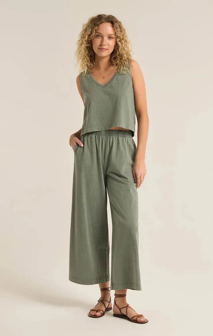 Z Supply Scout Jersey Flare Pant, Palm Green